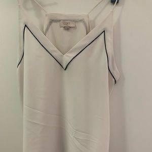 Loft white and black tank top